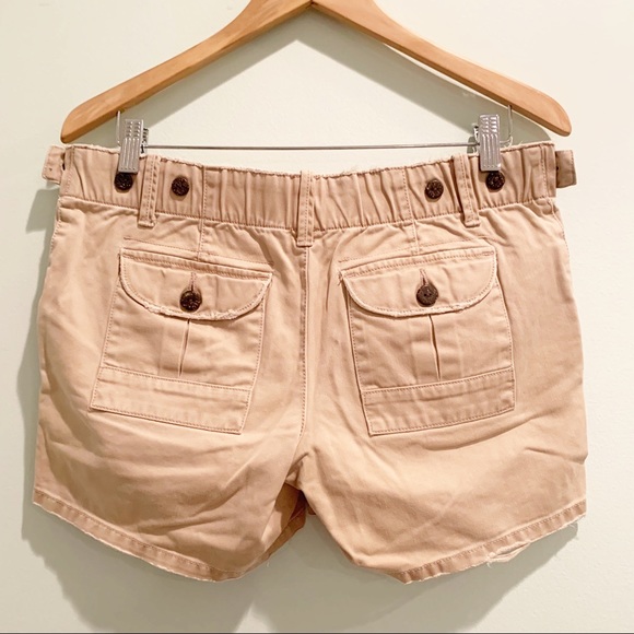 🏷️2006 Old Navy Maternity Khaki Raw Hem Adjustable Shorts 4 - Picture 3 of 5